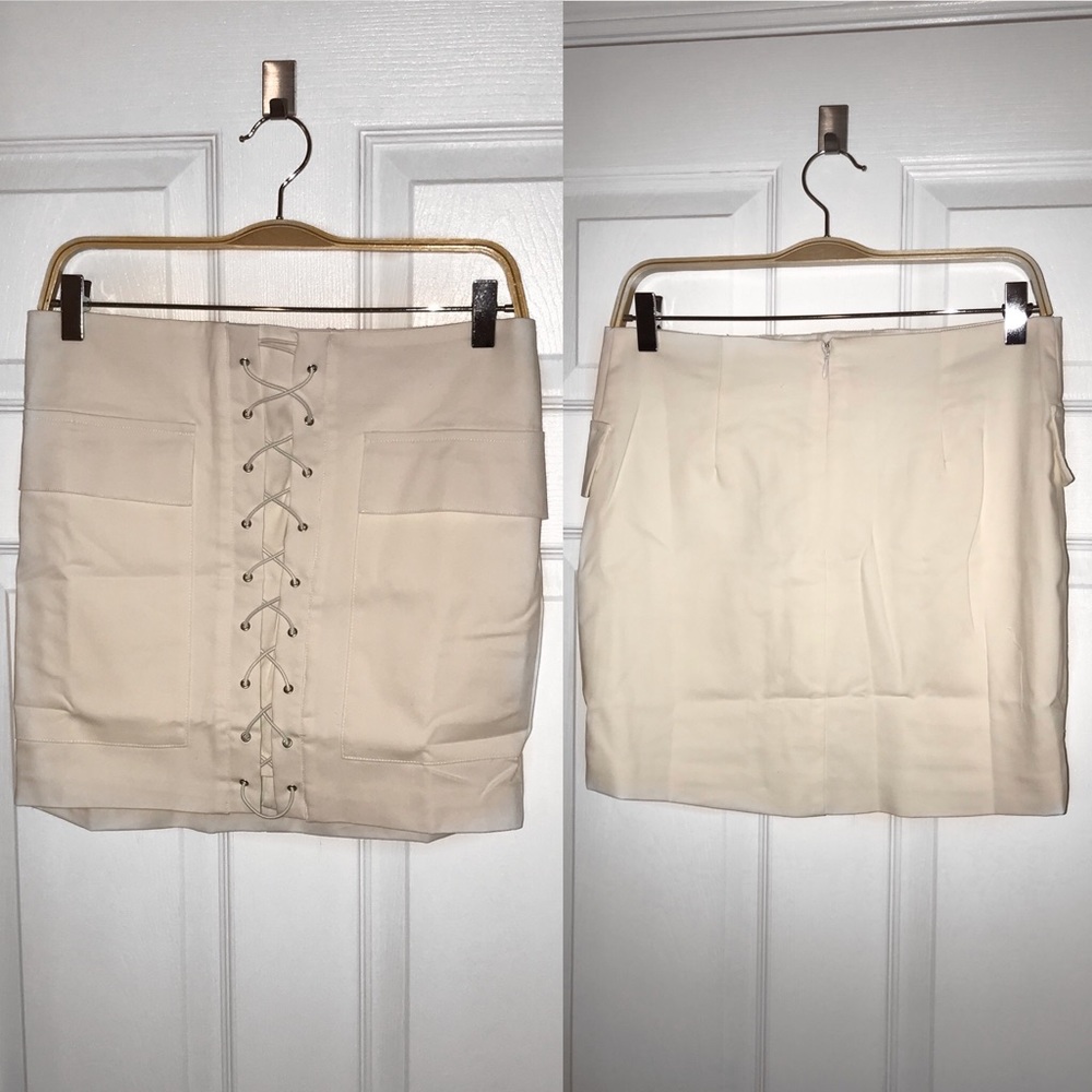 NEW CREAM front crossed skirt